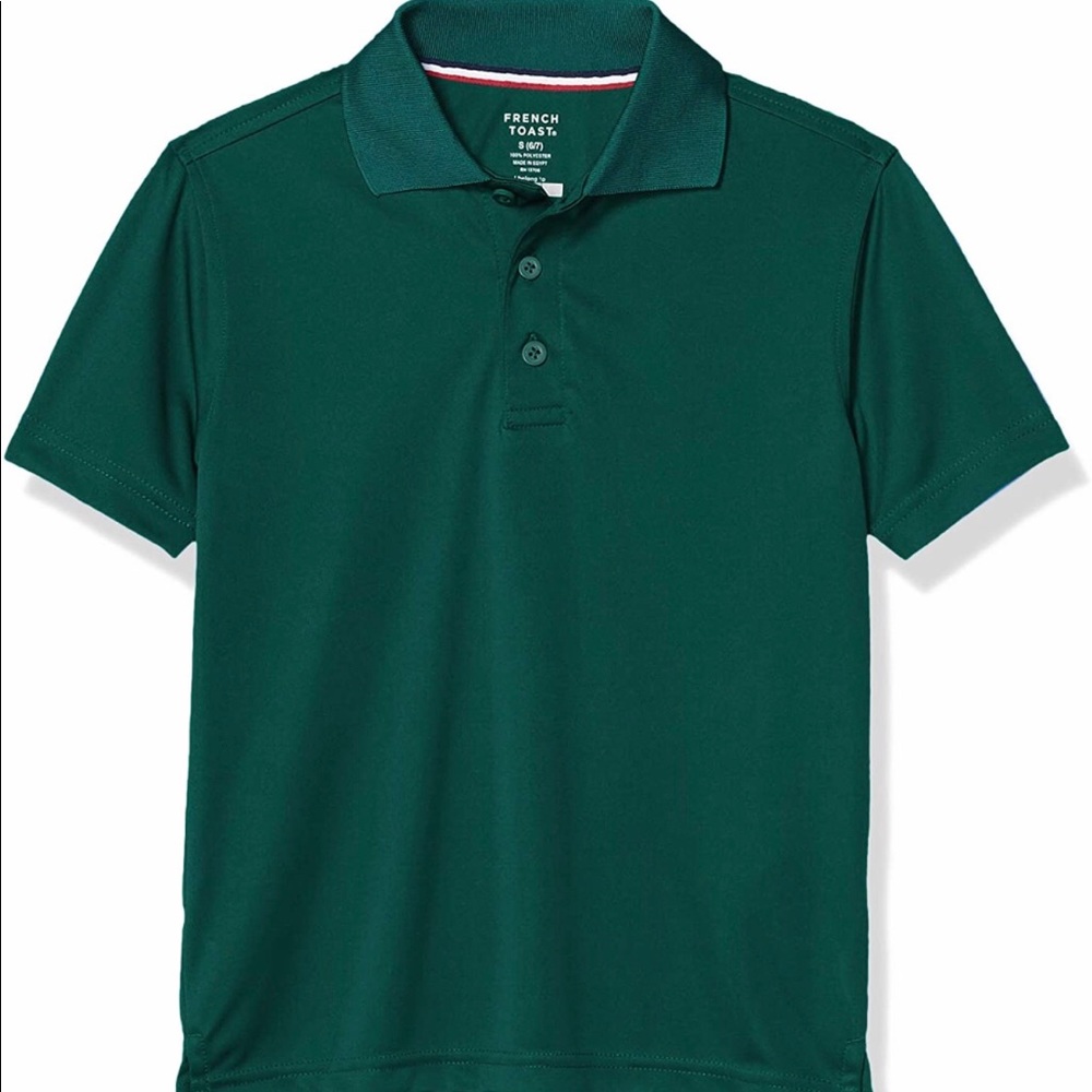 Boys Short Sleeve Polo Sport Stretch Shirt Hunter Green small 6/7 French Toast